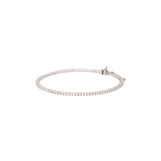 Tiffany & Co. 18k White Gold 0.67ctw Diamond Pave Ladies Bangle Bracelet