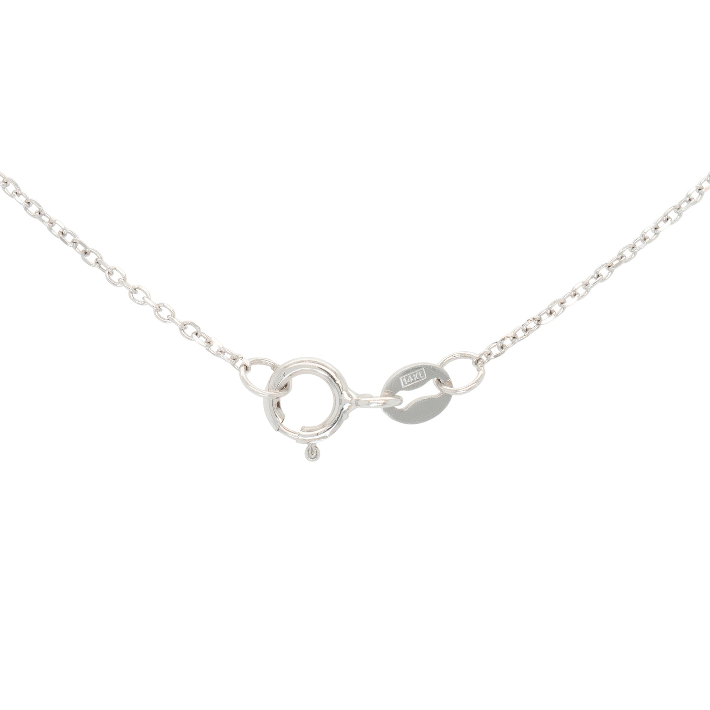 14k White Gold 1.15ct Round Brilliant Natural Diamond Pendant Necklace