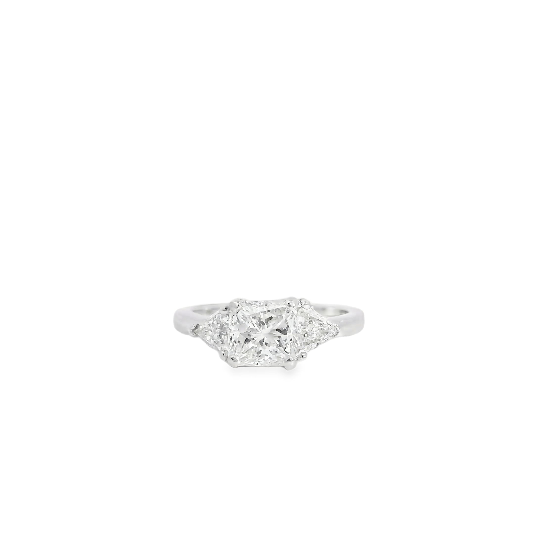 Platinum GIA Certified 1.54ct Radiant Diamond Engagement Ring