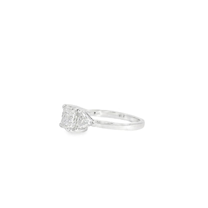 Platinum GIA Certified 1.54ct Radiant Diamond Engagement Ring