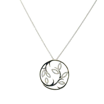 Gabriel & Co. 14k White Gold 0.33ctw Diamond Fashion Leaf Pendant Necklace