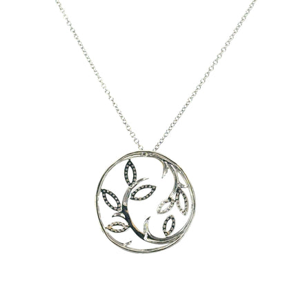 Gabriel & Co. 14k White Gold 0.33ctw Diamond Fashion Leaf Pendant Necklace