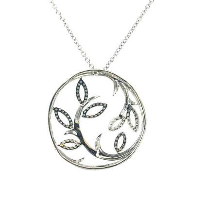 Gabriel & Co. 14k White Gold 0.33ctw Diamond Fashion Leaf Pendant Necklace