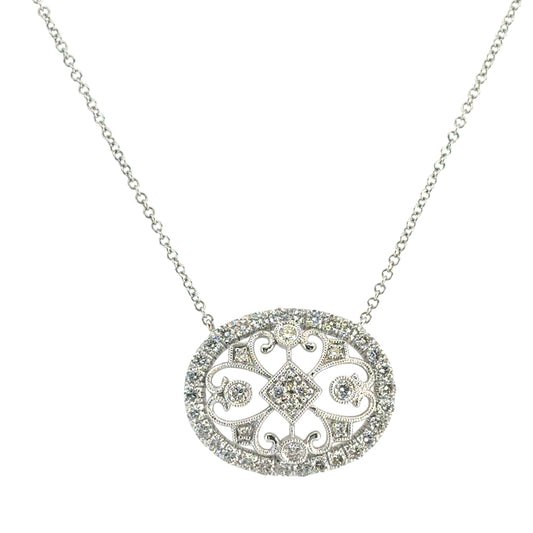 Gabriel & Co. 14k White Gold 0.82ctw Diamond Fashion Pendant Necklace