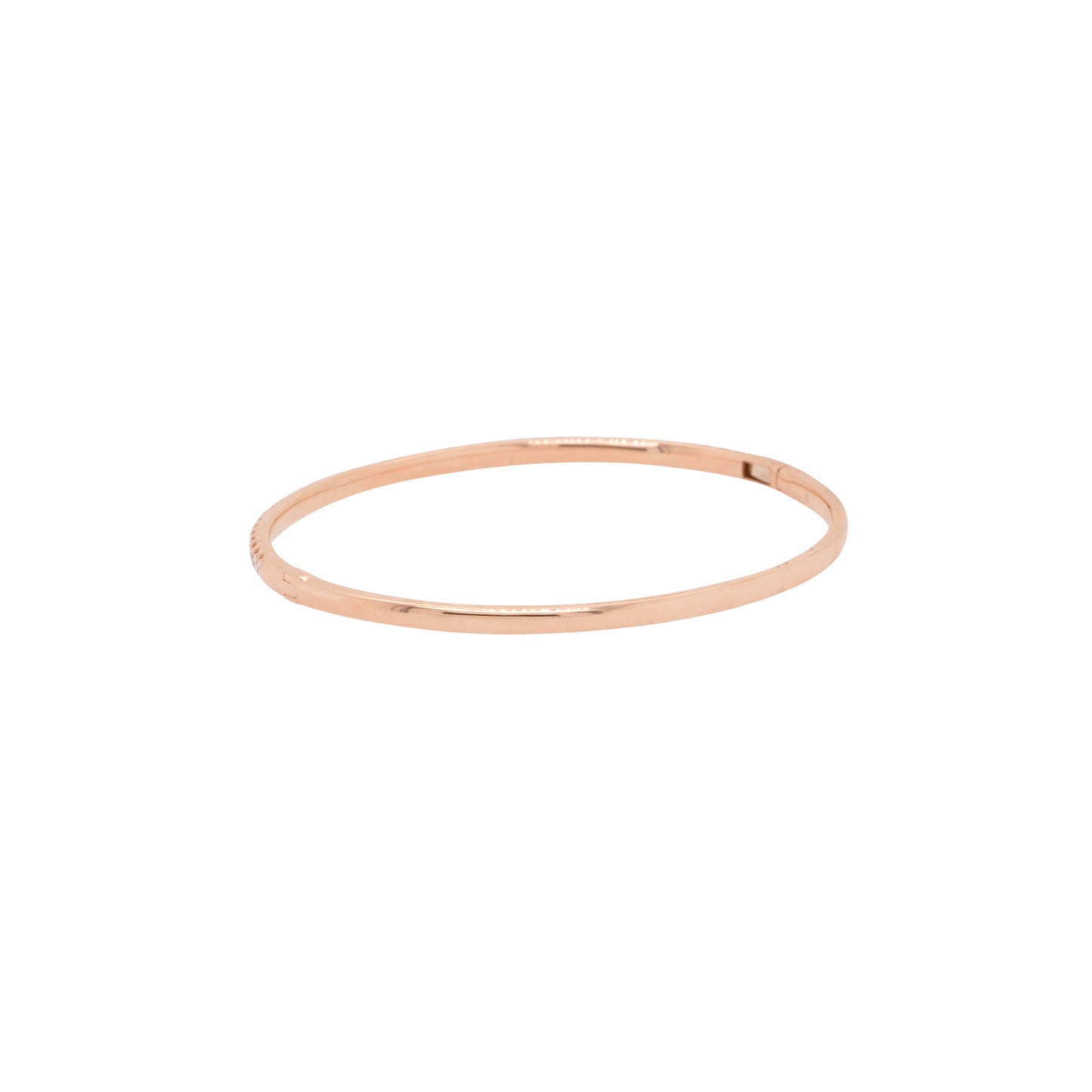 18k Rose Gold 1.00ctw Diamond Pave Thin Bangle Bracelet