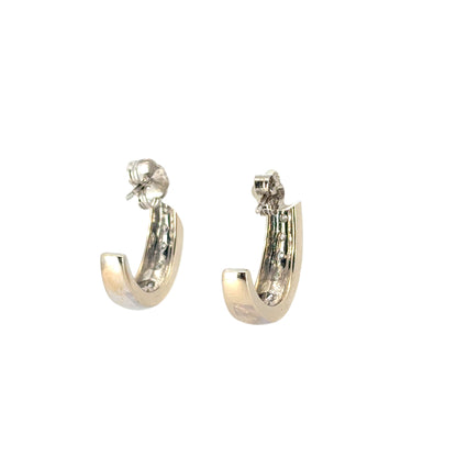 14k White Gold 0.57ctw Channel Set Diamond Hoops