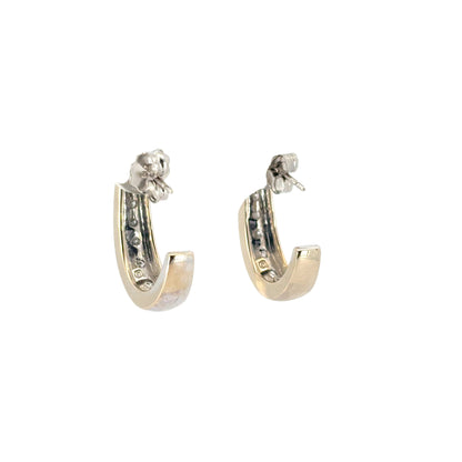 14k White Gold 0.57ctw Channel Set Diamond Hoops