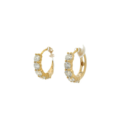 18k Yellow Gold 1.97ctw Diamond Huggie Earrings