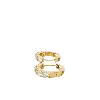 18k Yellow Gold 1.97ctw Diamond Huggie Earrings
