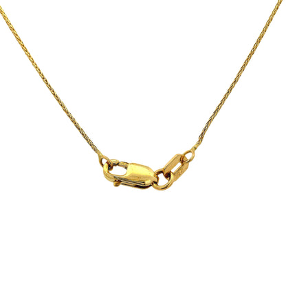 14k Yellow Gold Pear Shape Amethyst Pendant Necklace with Round Brilliant Diamonds