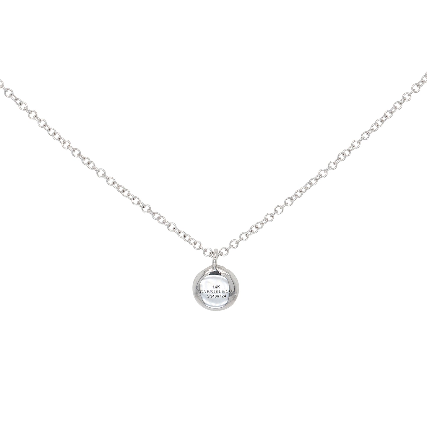 Gabriel & Co. 14k White Gold 0.11ctw Round Pave Diamond Pendant Necklace