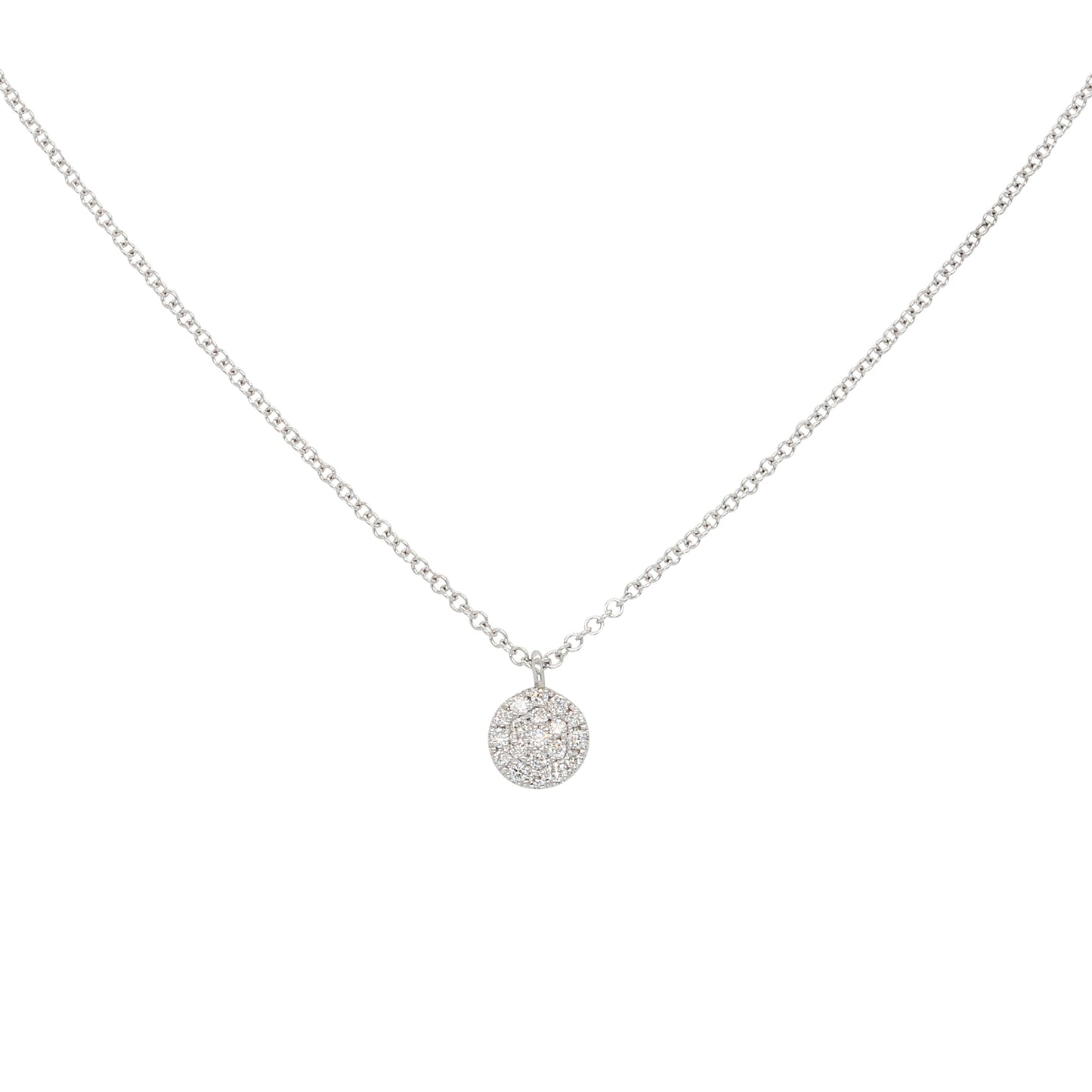 Gabriel & Co. 14k White Gold 0.11ctw Round Pave Diamond Pendant Necklace