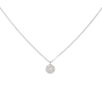 Gabriel & Co. 14k White Gold 0.11ctw Round Pave Diamond Pendant Necklace