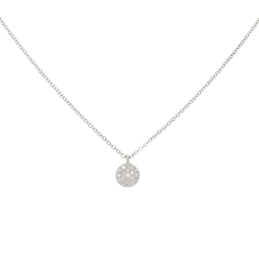 Gabriel & Co. 14k White Gold 0.11ctw Round Pave Diamond Pendant Necklace