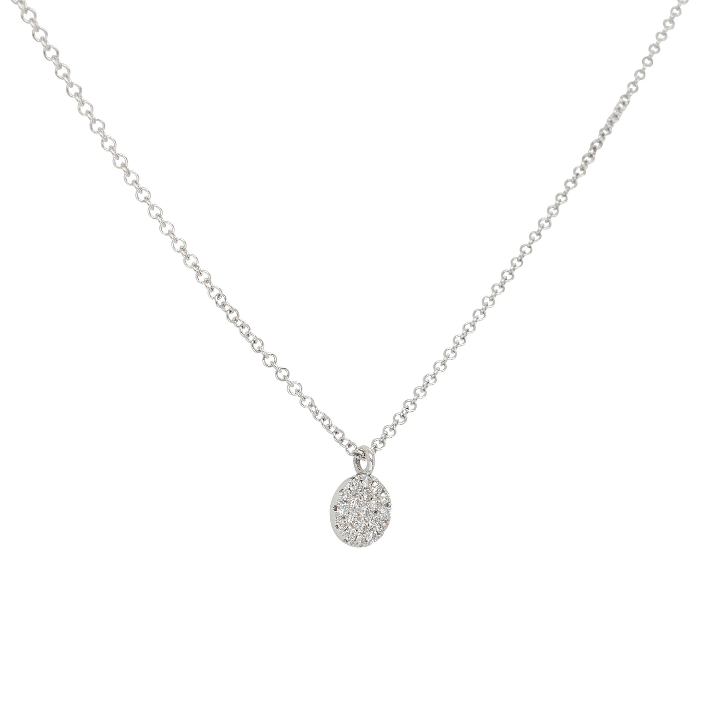 Gabriel & Co. 14k White Gold 0.11ctw Round Pave Diamond Pendant Necklace