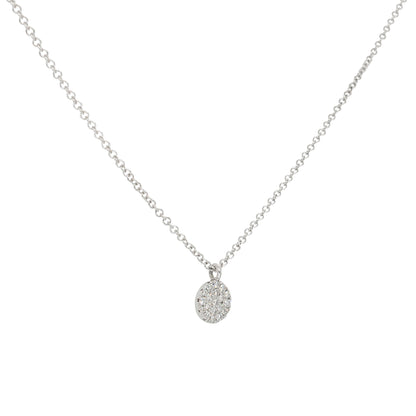 Gabriel & Co. 14k White Gold 0.11ctw Round Pave Diamond Pendant Necklace