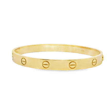 Cartier 18k Yellow Gold Love Bangle Bracelet