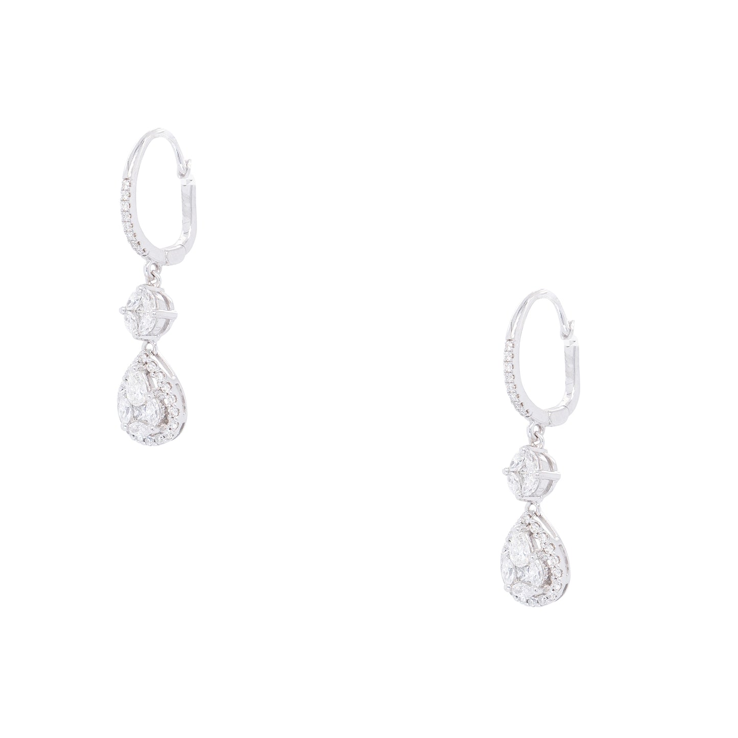 Gabriel & Co. 14k White Gold 0.99ctw Natural Diamonds Dangle Earrings