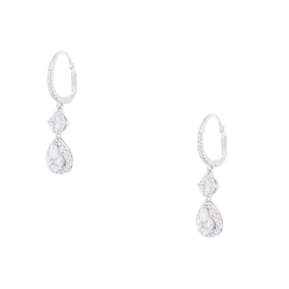 Gabriel & Co. 14k White Gold 0.99ctw Natural Diamonds Dangle Earrings