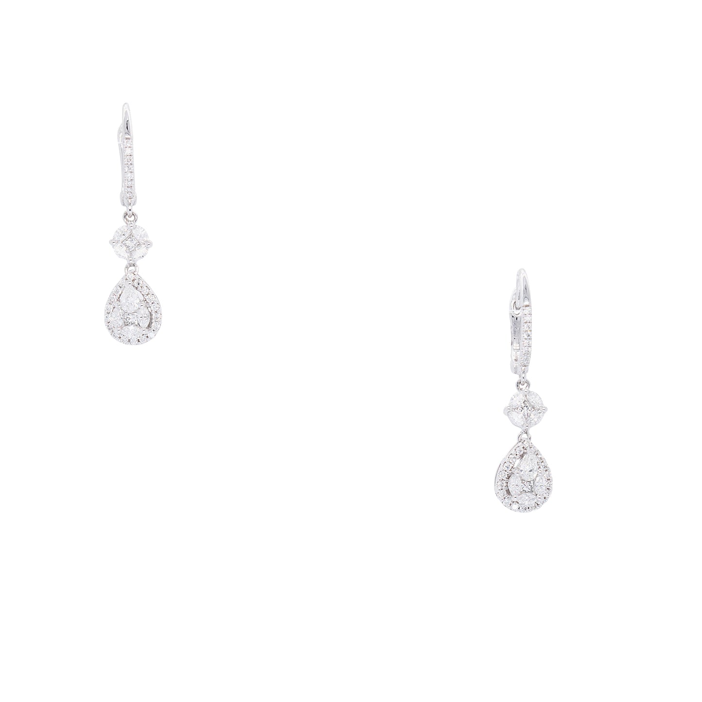 Gabriel & Co. 14k White Gold 0.99ctw Natural Diamonds Dangle Earrings