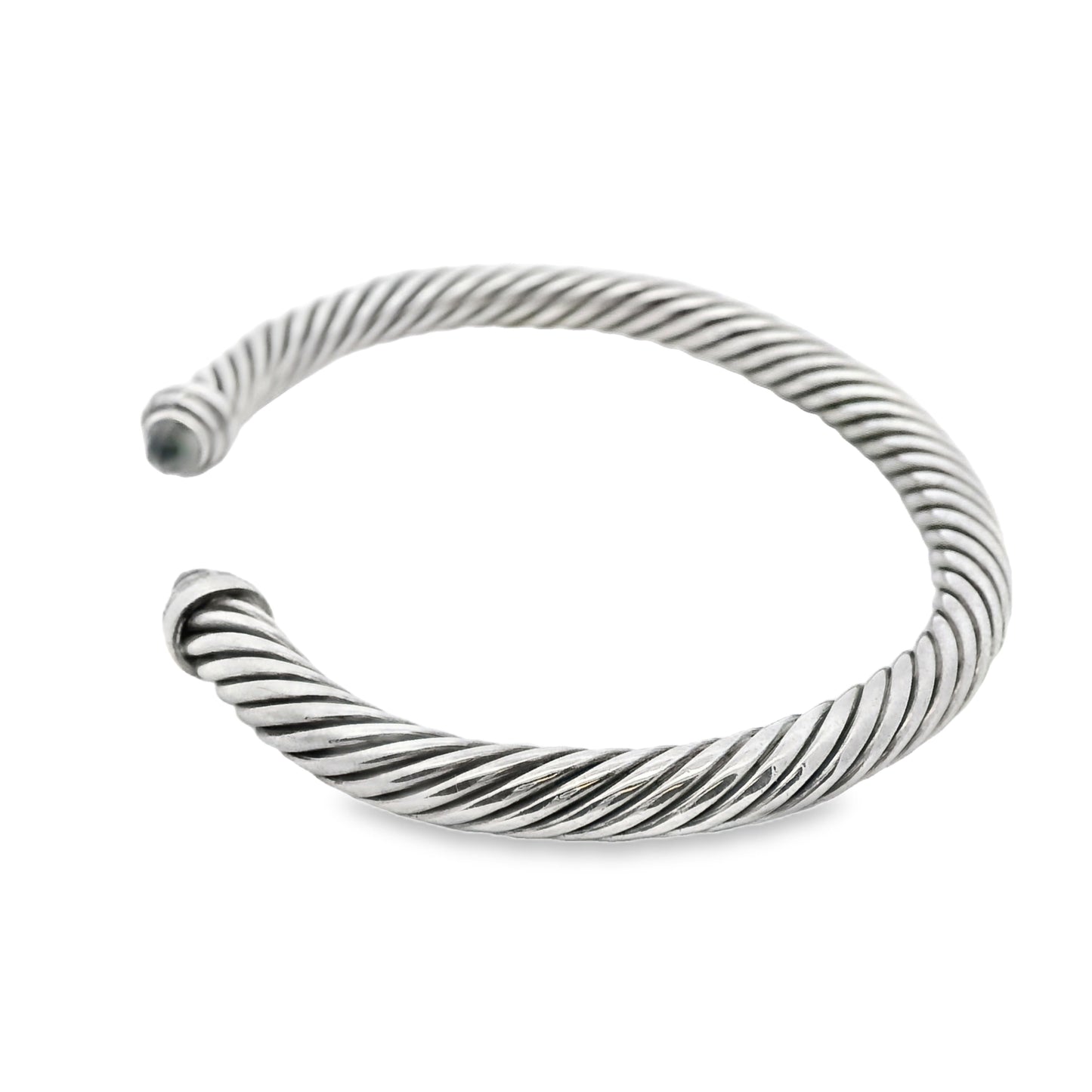 David Yurman Sterling Silver Classic Cable Bracelet with Black Onyx and Diamonds