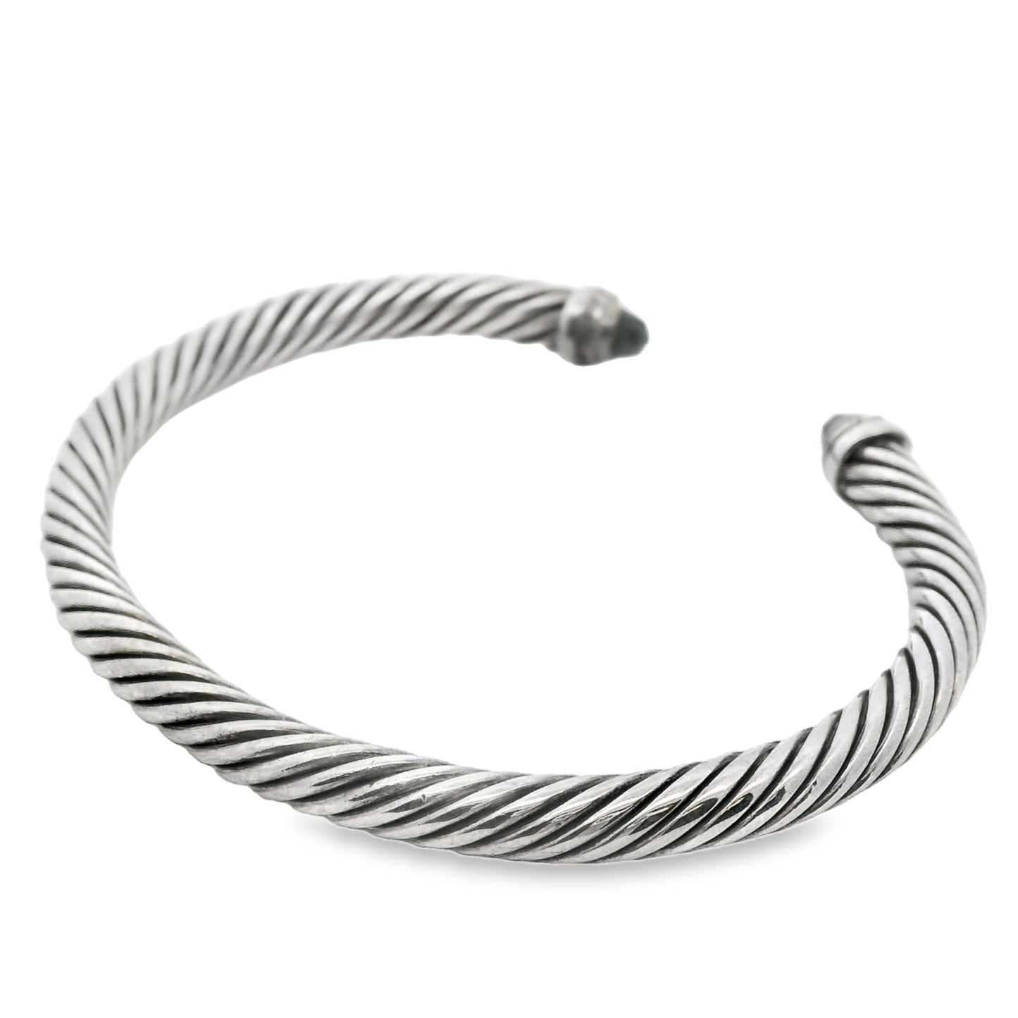 David Yurman Sterling Silver Classic Cable Bracelet with Black Onyx and Diamonds