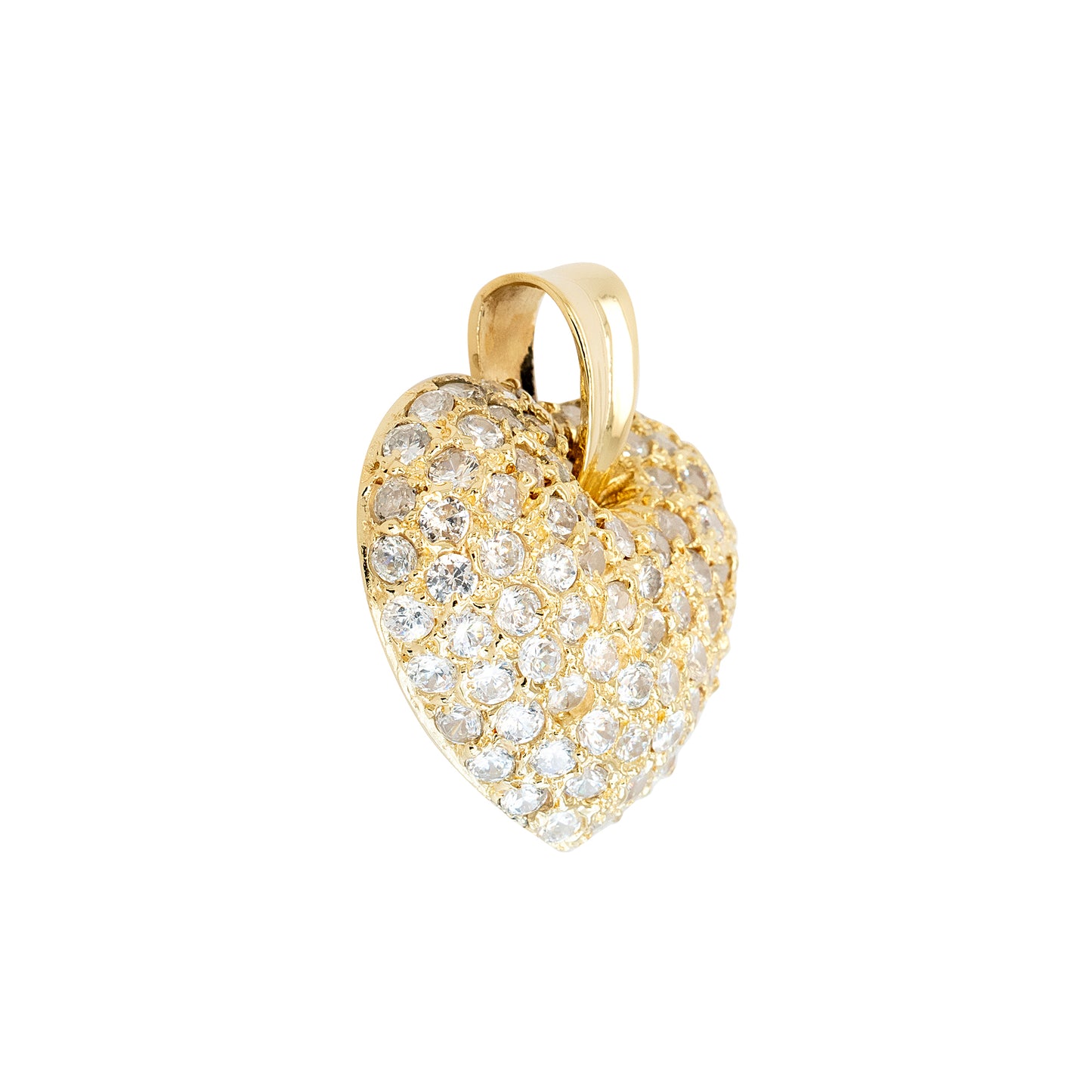 18k Yellow Gold 1.26ctw Round Brilliant Natural Diamond Heart Pendant