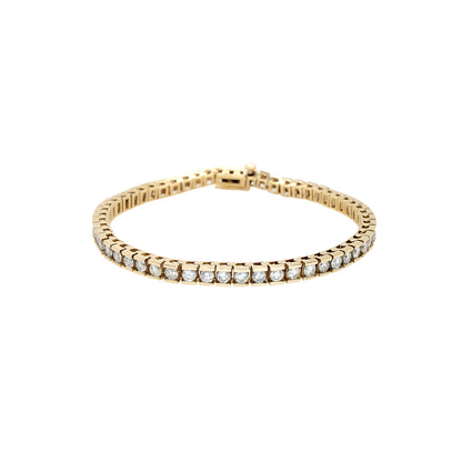 14k Yellow Gold 1.75ctw Round Brilliant Natural Diamond Tennis Bracelet