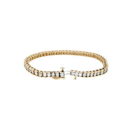 14k Yellow Gold 1.75ctw Round Brilliant Natural Diamond Tennis Bracelet