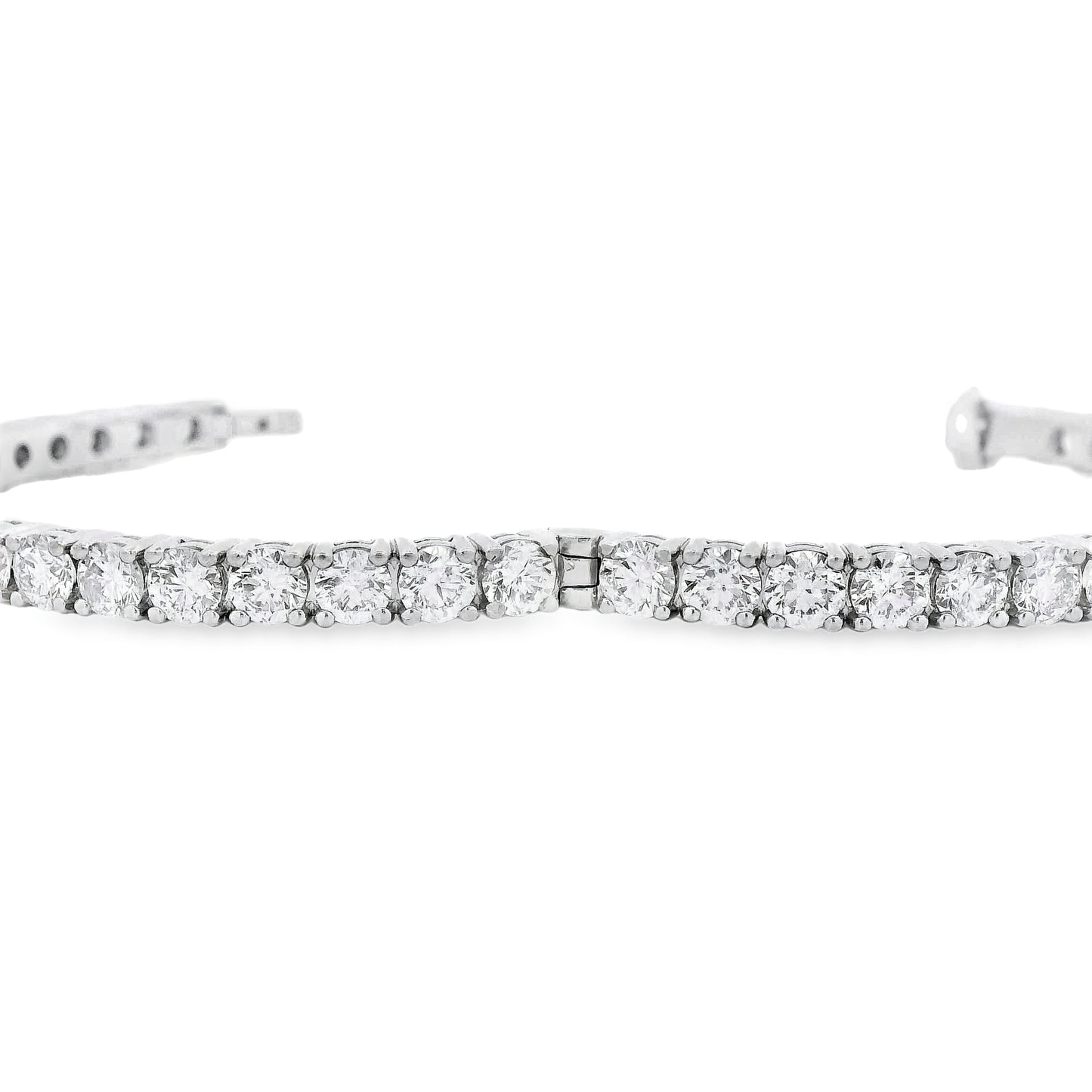 18k White Gold 10.5ctw Round Brilliant Diamond Tennis Bangle Bracelet