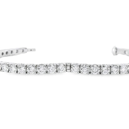 18k White Gold 10.5ctw Round Brilliant Diamond Tennis Bangle Bracelet