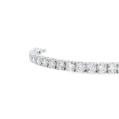 18k White Gold 10.5ctw Round Brilliant Diamond Tennis Bangle Bracelet
