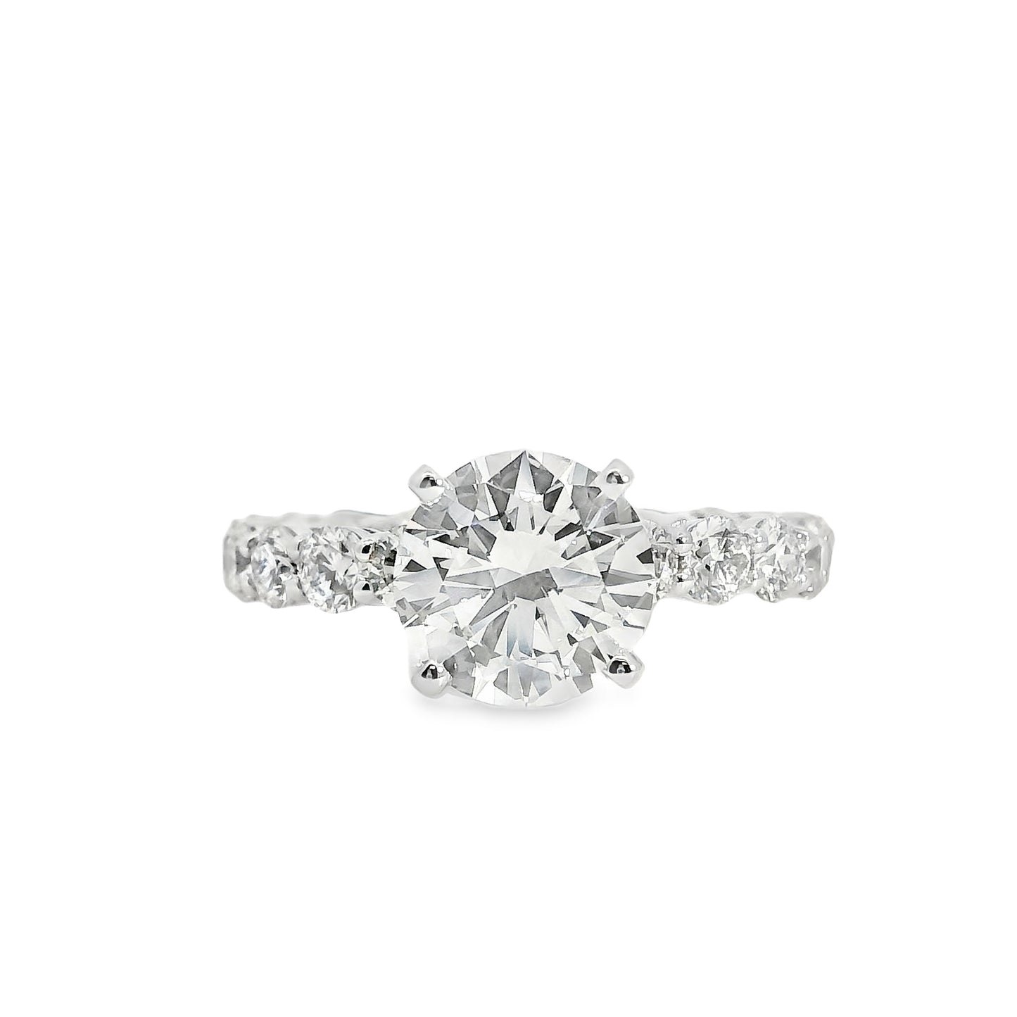 18k White Gold 2.02ct Round Brilliant Natural Diamond Engagement Ring