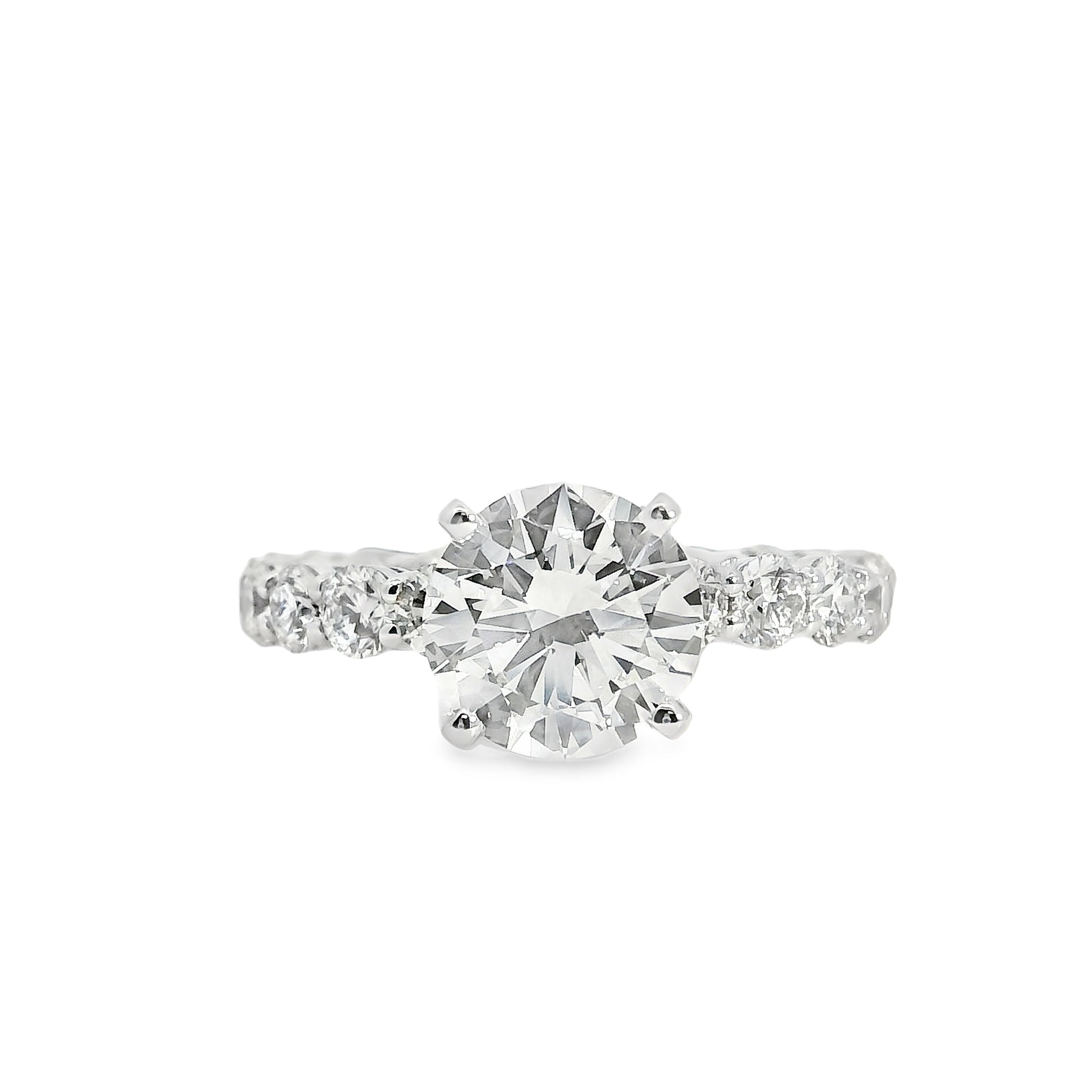 18k White Gold 2.02ct Round Brilliant Natural Diamond Engagement Ring