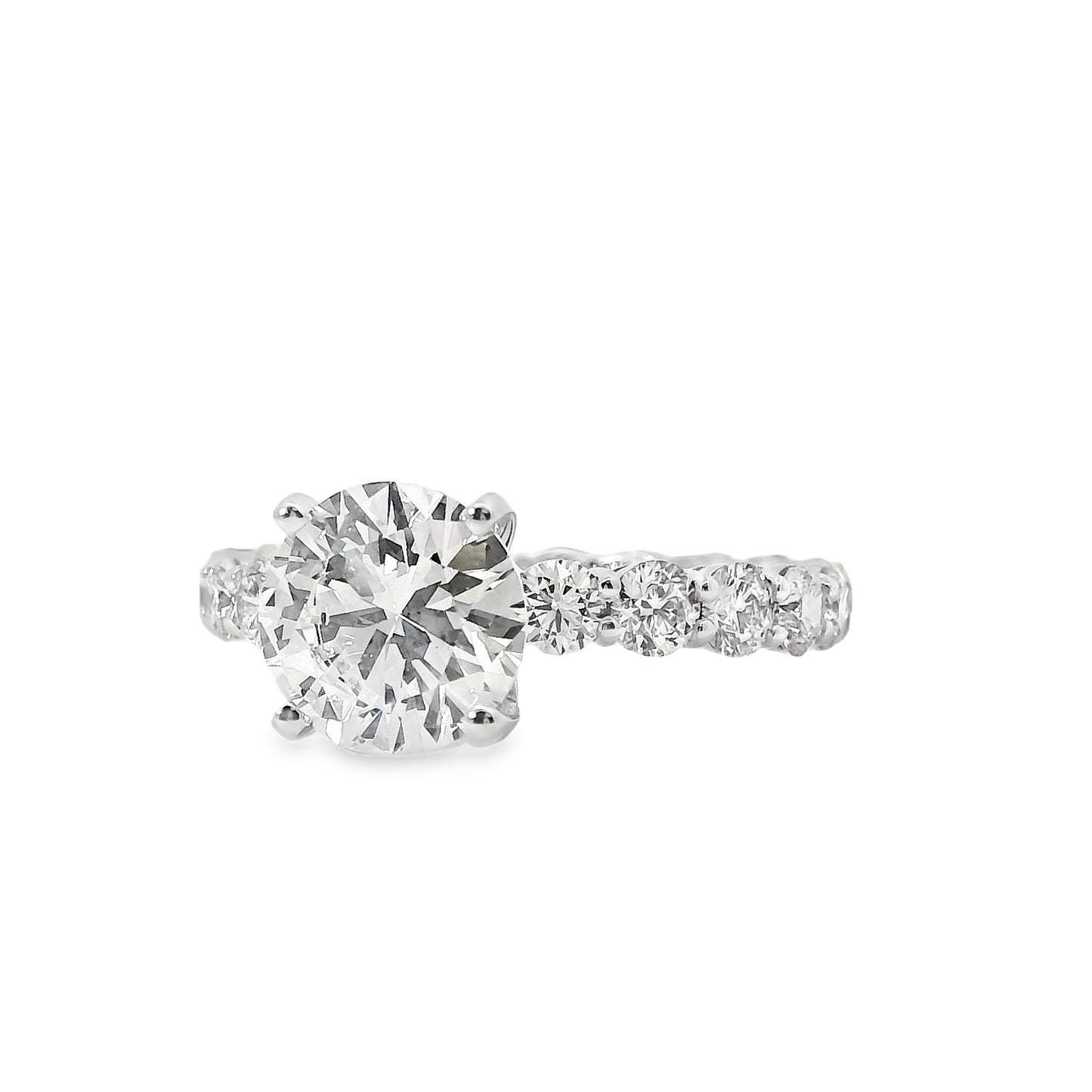 18k White Gold 2.02ct Round Brilliant Natural Diamond Engagement Ring