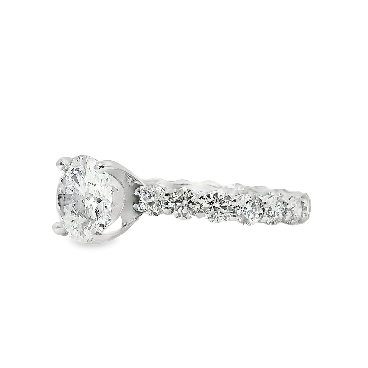 18k White Gold 2.02ct Round Brilliant Natural Diamond Engagement Ring