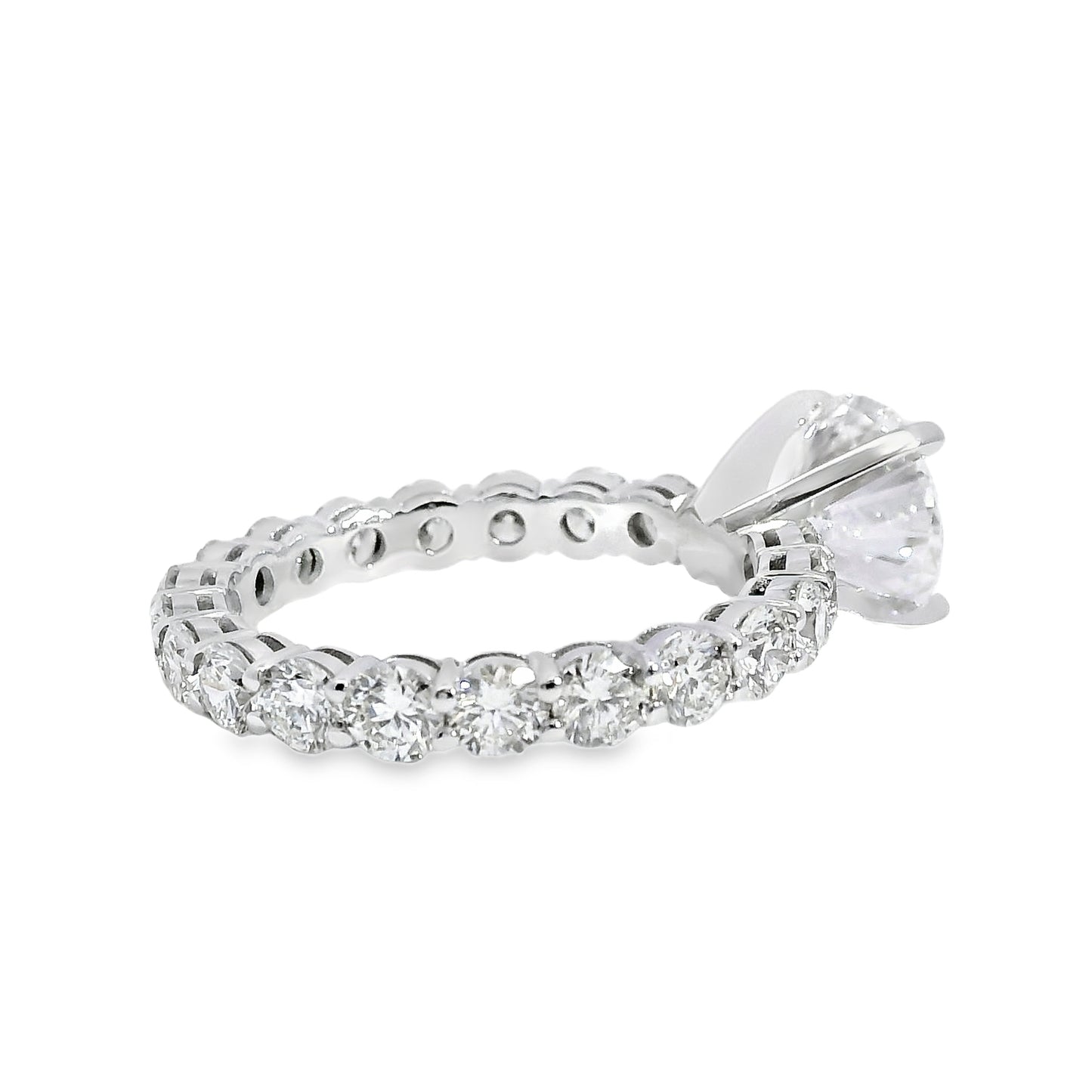 18k White Gold 2.02ct Round Brilliant Natural Diamond Engagement Ring