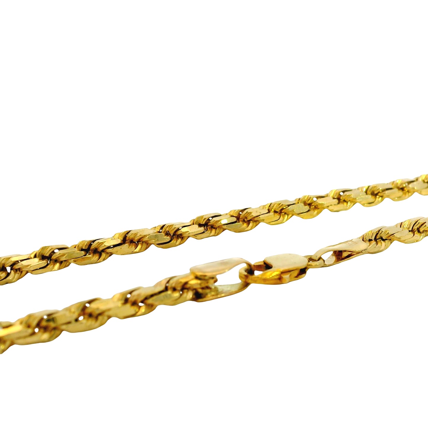Gold chain on a white background