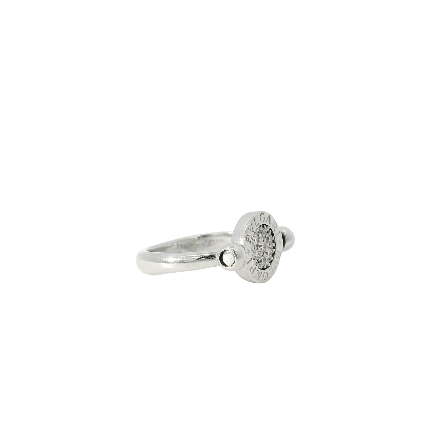Bvlgari 18k White Gold 0.04ctw Diamond Flip Ring