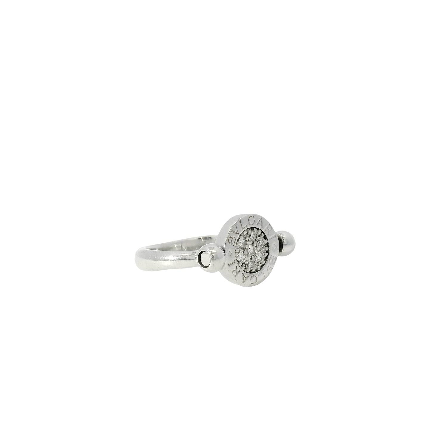 Bvlgari 18k White Gold 0.04ctw Diamond Flip Ring