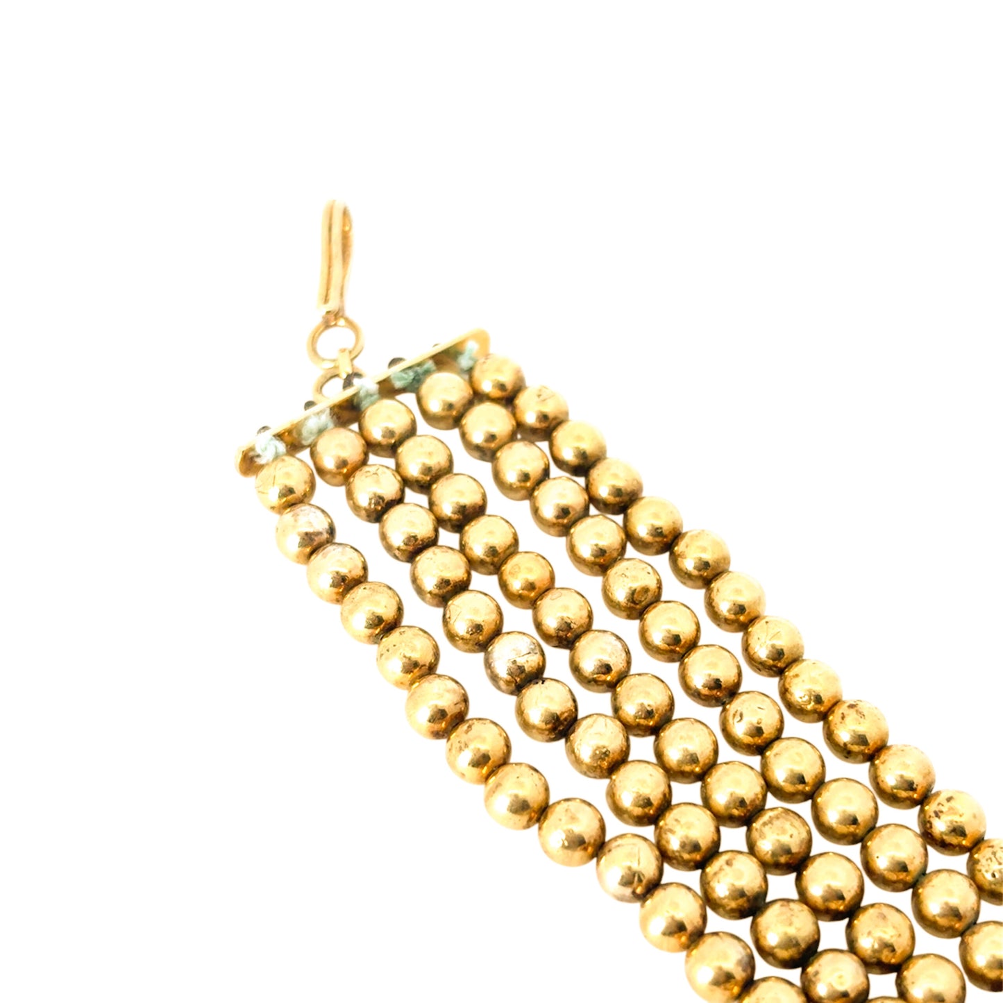 18k Yellow Gold 30ctw Diamond Indian Multi-Row Choker Necklace