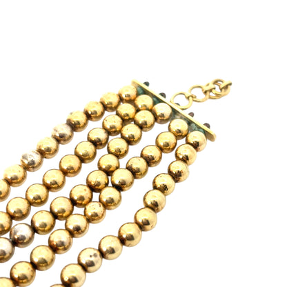18k Yellow Gold 30ctw Diamond Indian Multi-Row Choker Necklace