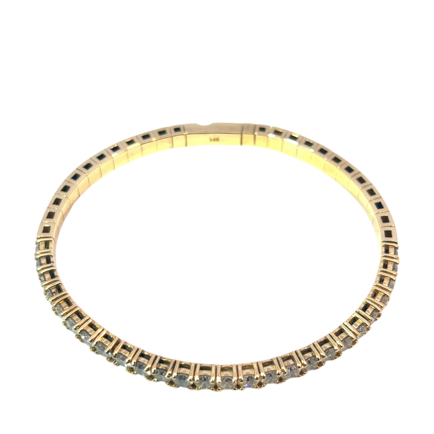 14k Yellow Gold 6.5ctw Diamond Set Bangle Bracelet