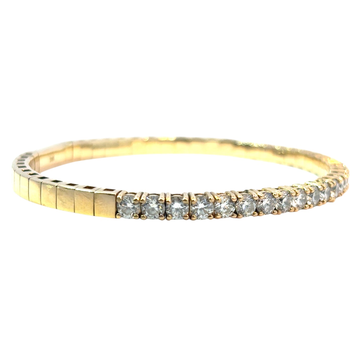 14k Yellow Gold 6.5ctw Diamond Set Bangle Bracelet