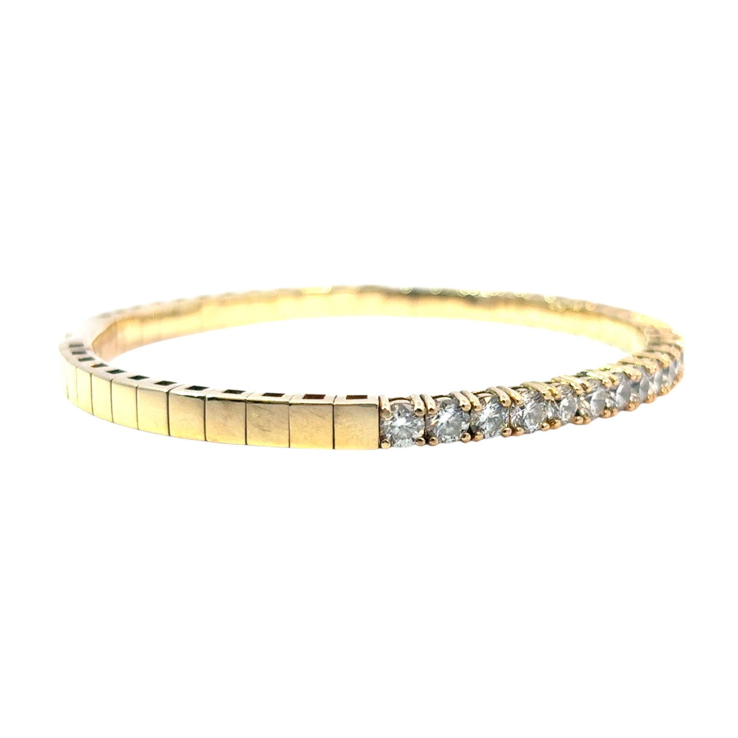 14k Yellow Gold 6.5ctw Diamond Set Bangle Bracelet