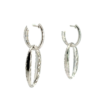 Gabriel and Co. 18k White Gold Natural Round Brilliant Diamond Link Huggie Earrings