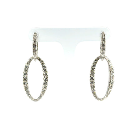 Gabriel and Co. 18k White Gold Natural Round Brilliant Diamond Link Huggie Earrings