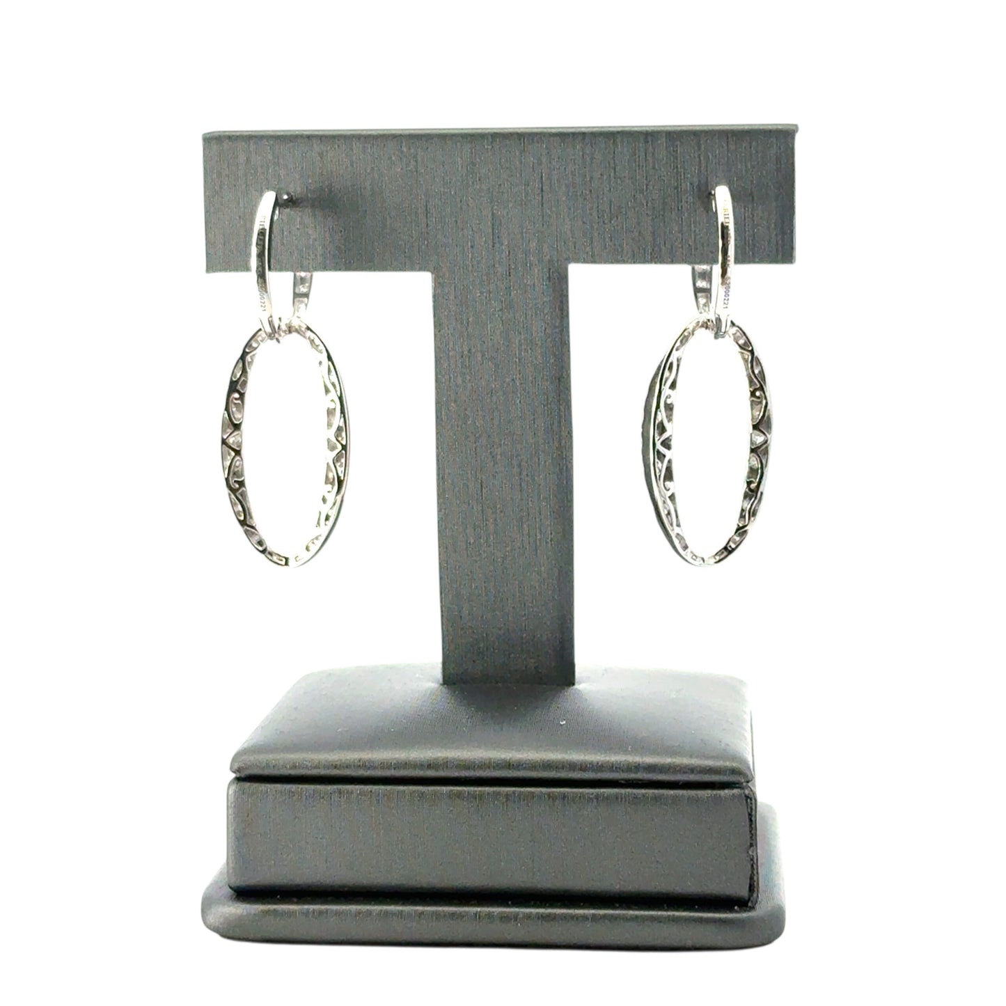 Gabriel and Co. 18k White Gold Natural Round Brilliant Diamond Link Huggie Earrings