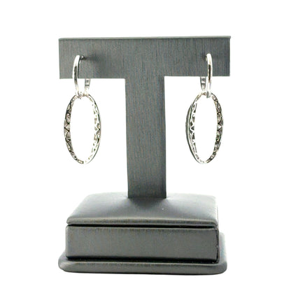 Gabriel and Co. 18k White Gold Natural Round Brilliant Diamond Link Huggie Earrings