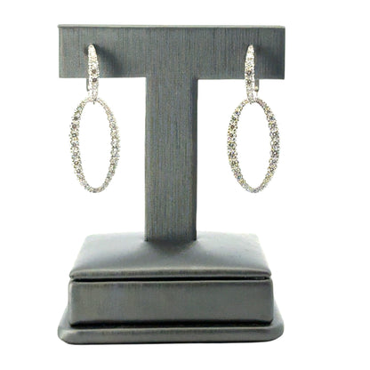Gabriel and Co. 18k White Gold Natural Round Brilliant Diamond Link Huggie Earrings